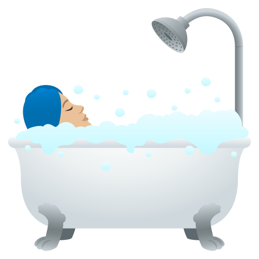Person Taking Bath: Medium-Light Skin Tone for JoyPixels 9.0