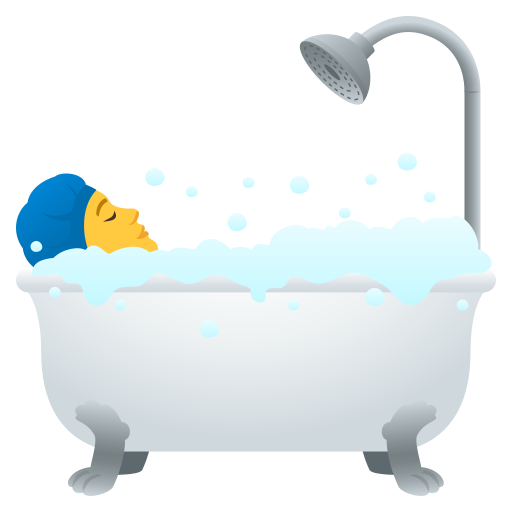 Persona que pren un bany per JoyPixels 9.0