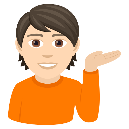 Elini yana yatırma: açık cilt tonu için JoyPixels 9.0