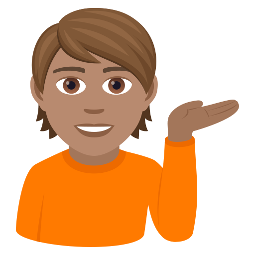 Person vender håndfladen op: medium teint for JoyPixels 9.0