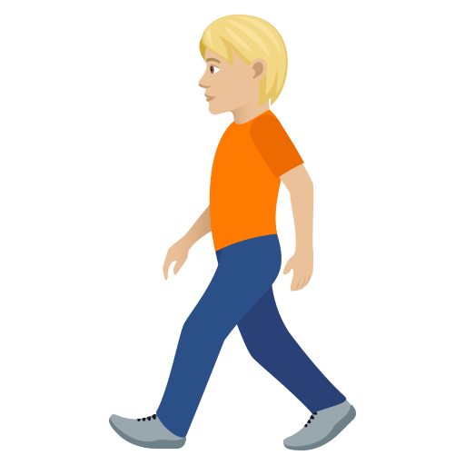 第行人: 中等-浅肤色号为第JoyPixels 9.0号