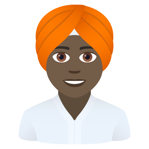 Osoba nosící turban: Tmavý odstín pleti pro JoyPixels 9.0