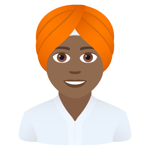 पगड़ी वाला आदमी: हल्की साँवली त्वचा JoyPixels 9.0 के लिए