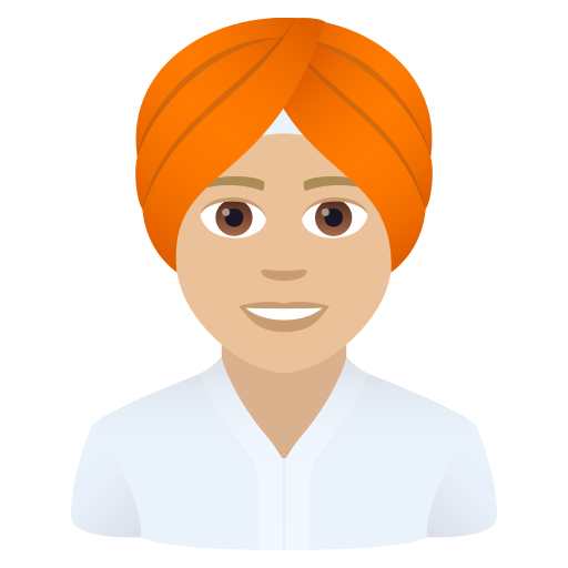 Personne En Turban: Peau Moyennement Claire pour JoyPixels 9.0