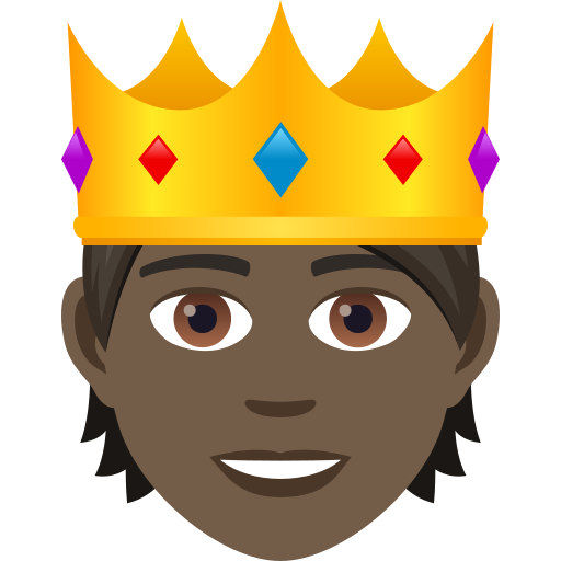 Taç takmış insan: koyu cilt tonu için JoyPixels 9.0