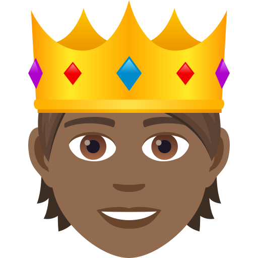 Osoba s korunou: Středně tmavý odstín pleti pro JoyPixels 9.0