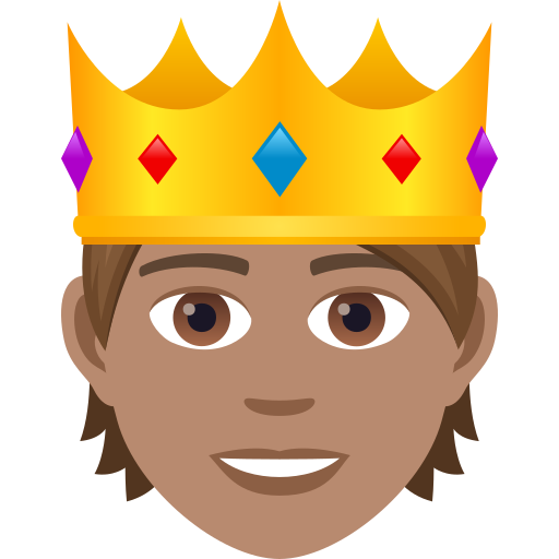 Taç takmış insan: orta cilt tonu için JoyPixels 9.0