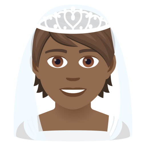 Personne Mariée Avec Voile: Peau Mate pour JoyPixels 9.0