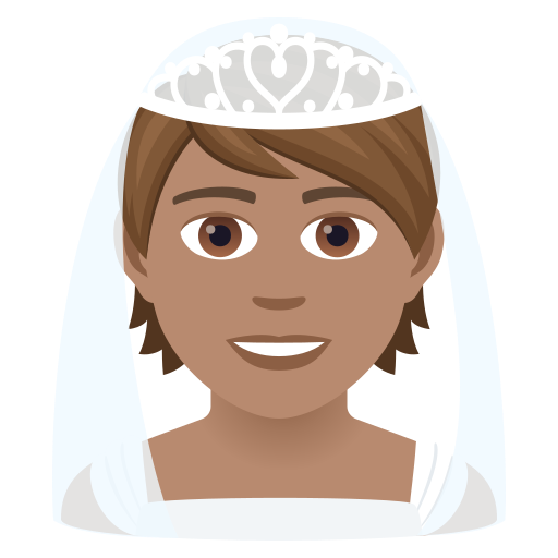 Cô dâu với khăn voan: màu da trung bình cho JoyPixels 9.0