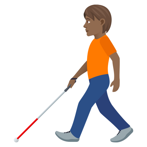 Personne Avec Une Canne Blanche: Peau Mate pour JoyPixels 9.0