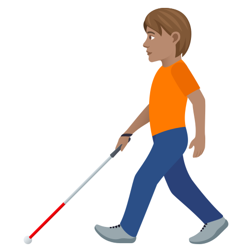 JoyPixels 9.0의 경우 지팡이를 든 사람: 갈색 피부