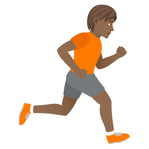 Osoba běžící tváří vpravo: Středně tmavý odstín pleti pro JoyPixels 9.0