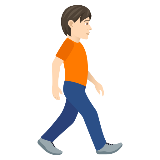 Osoba jdoucí čelem doprava: světlý tón pleti pro JoyPixels 9.0