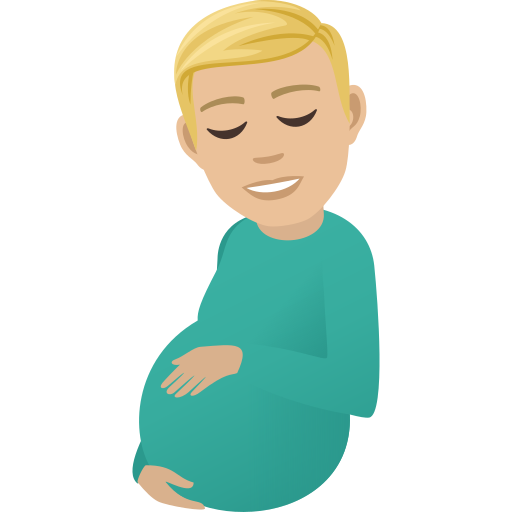 Έγκυος άντρας: μεσαίος-ανοιχτόχρωμος τόνος δέρματος για JoyPixels 9.0