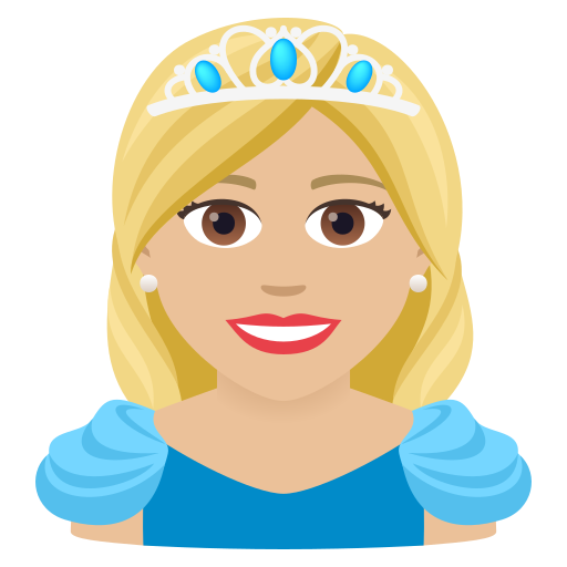 Princesa: pell mitjana-clara per JoyPixels 9.0