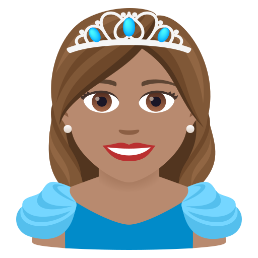 Princesa: Pell Mitjà per JoyPixels 9.0