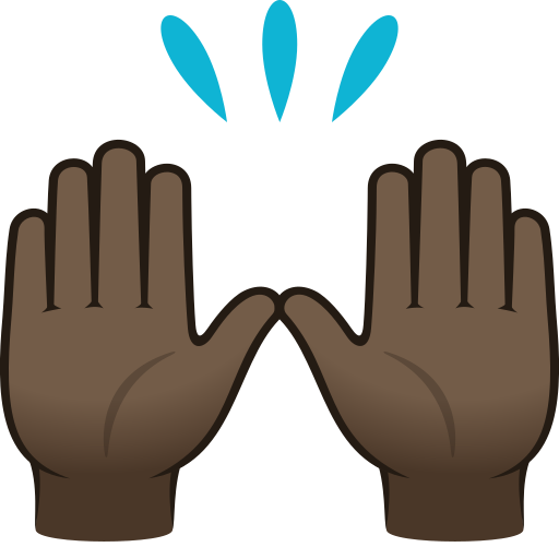 Kädet ylös: Tumma ihonväri varten JoyPixels 9.0