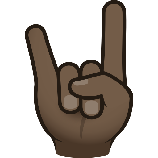 Boynuz işareti: koyu cilt tonu için JoyPixels 9.0