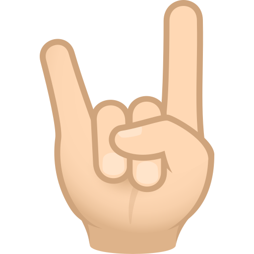 Semnul Cornilor: Culoarea pielii deschise pentru JoyPixels 9.0