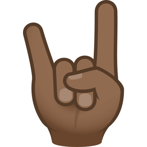 Χειρονομία ροκ: μεσαίος-σκούρος τόνος δέρματος για JoyPixels 9.0