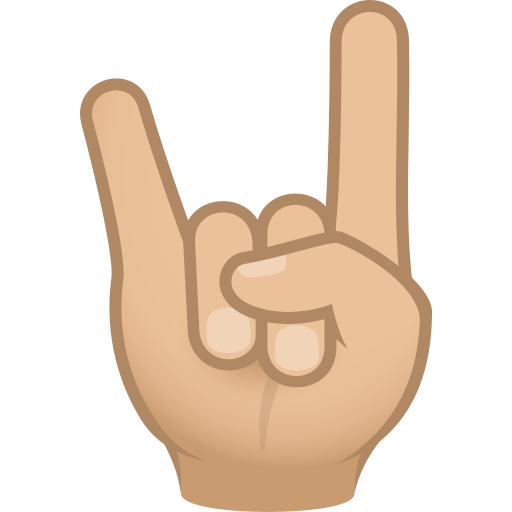 Χειρονομία ροκ: μεσαίος-ανοιχτόχρωμος τόνος δέρματος για JoyPixels 9.0