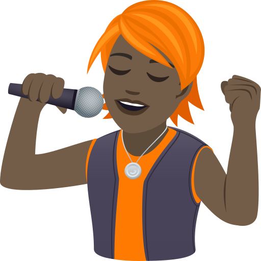 Chanteur (Tous Genres): Peau Foncée pour JoyPixels 9.0