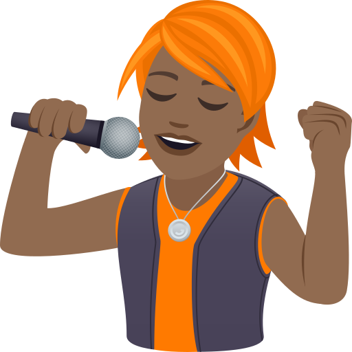 Cantante: Carnagione Abbastanza Scura per JoyPixels 9.0