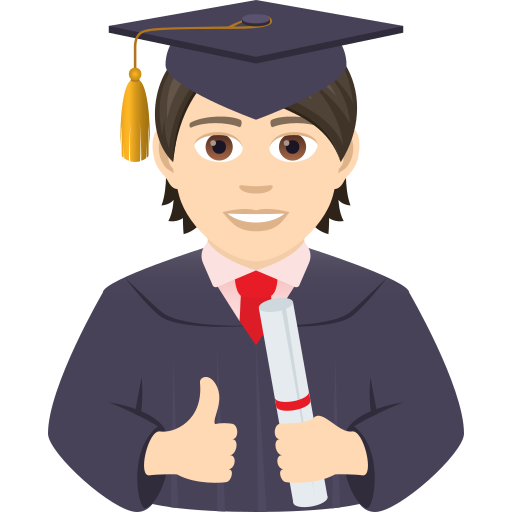 Σπουδαστής: ανοιχτόχρωμος τόνος δέρματος για JoyPixels 9.0