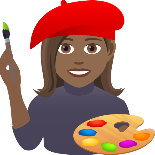 Femeie Artist: Tono de piele mediu-închis pentru JoyPixels 9.0