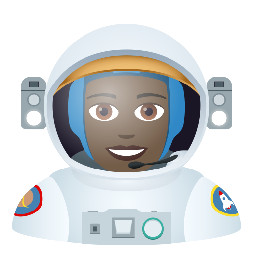 Dona astronauta: pell fosca per JoyPixels 9.0