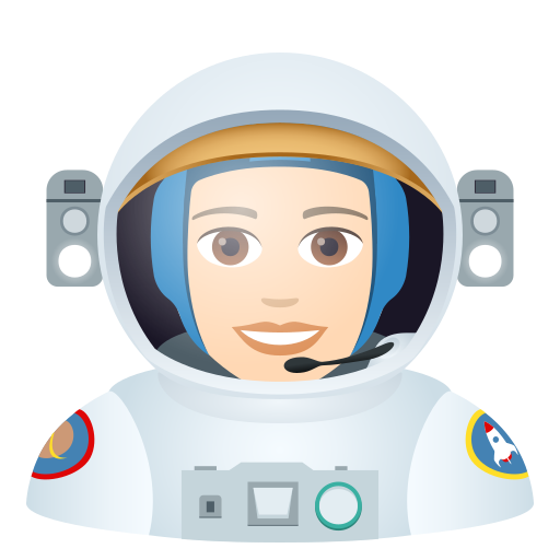Woman Astronaut: Light Skin Tone for JoyPixels 9.0