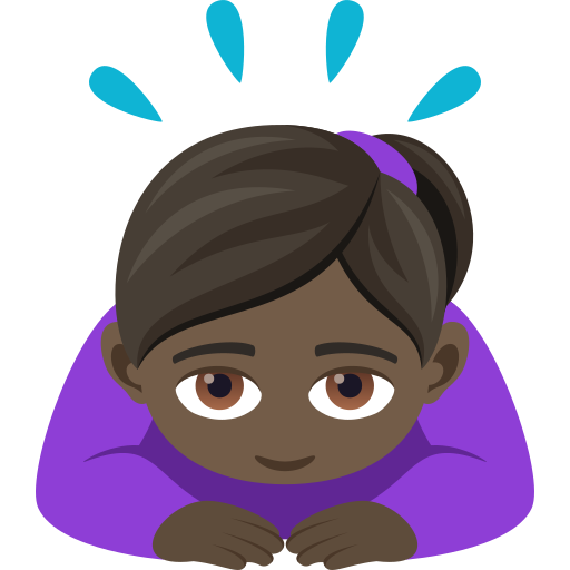 सर झुकाती महिला: साँवली त्वचा JoyPixels 9.0 के लिए