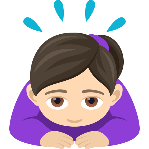 ผู้หญิงโค้งคำนับ: โทนผิวสีขาว สำหรับ JoyPixels 9.0