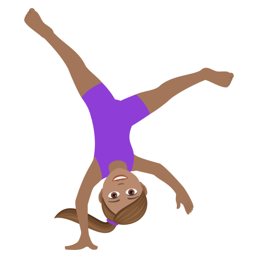 JoyPixels 9.0의 경우 옆돌기하는 여자: 갈색 피부