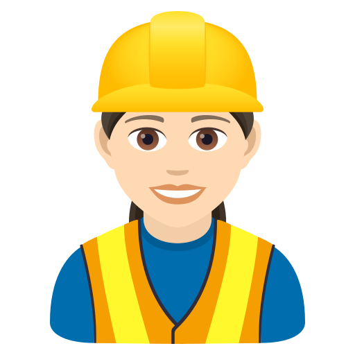 Treballadora de la construcció: pell clara per JoyPixels 9.0