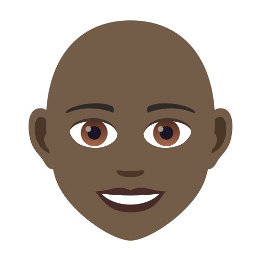 Dona: pell fosca, calba per JoyPixels 9.0