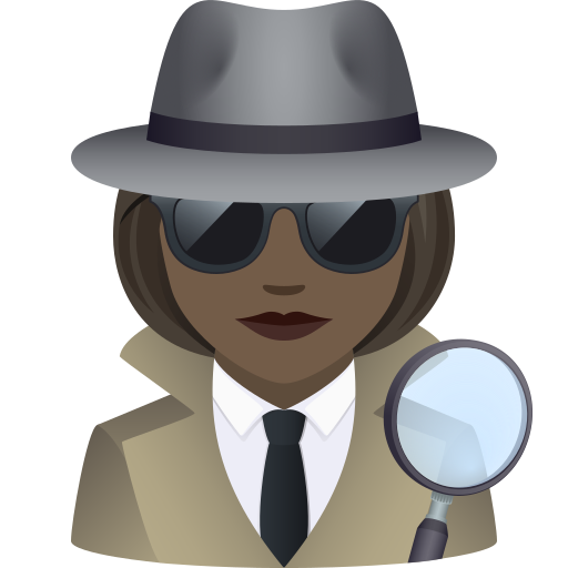 Vrouwelijke detective: donkere huidskleur voor JoyPixels 9.0