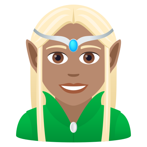 JoyPixels 9.0의 경우 여자 엘프: 갈색 피부