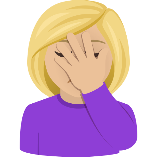 Sich An Den Kopf Fassende Frau: Medium Til Lys Teint für JoyPixels 9.0