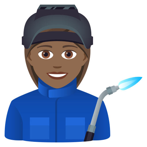 Pekerja pabrik wanita: warna kulit gelap-sedang untuk JoyPixels 9.0