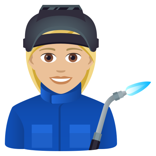 JoyPixels 9.0의 경우 공장 여자 직원: 연한 갈색 피부