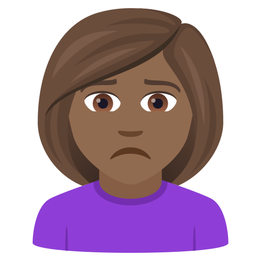 متجهمة: بشرة بلون معتدل مائل للغامق لـ JoyPixels 9.0