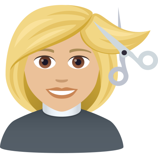 Woman Getting Haircut: Medium-Light Skin Tone for JoyPixels 9.0