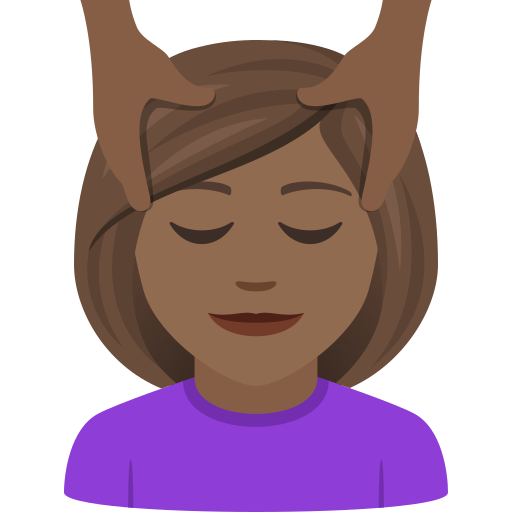 Wanita dipijat: warna kulit gelap-sedang untuk JoyPixels 9.0