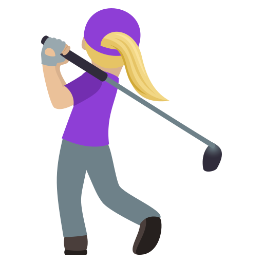 Dona jugant al golf: pell mitjana-clara per JoyPixels 9.0