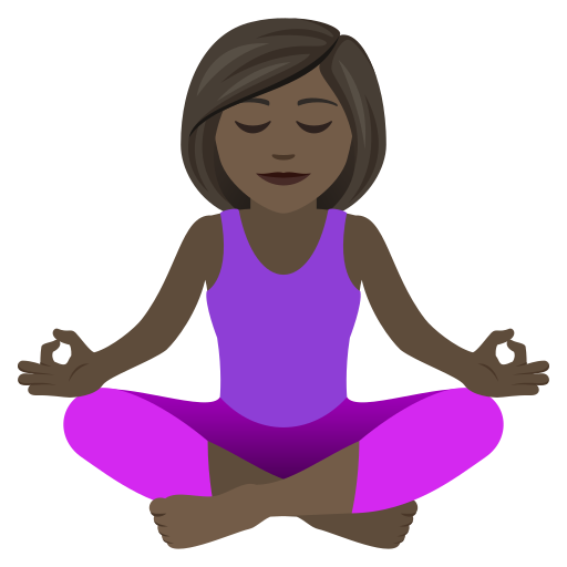 Dona en posició de lotus: pell fosca per JoyPixels 9.0