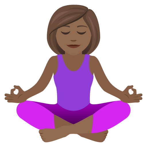 Lotus pozisyonundaki kadın: orta koyu cilt tonu için JoyPixels 9.0