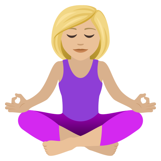 Žena v pozici lotosu: Středně světlý odstín pleti pro JoyPixels 9.0