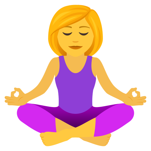 Người phụ nữ ngồi kiết già cho JoyPixels 9.0