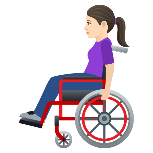 Wanita dengan kursi roda manual: warna kulit cerah untuk JoyPixels 9.0